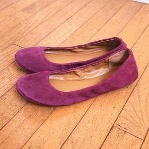 Women's Lucky Brand burgandy red suede Eikia ballet flats
